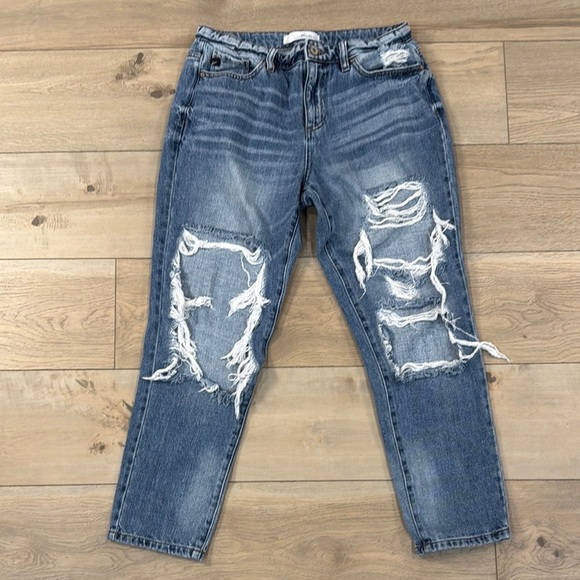 Kancan Ruby High Rise Distressed Boyfriend Jeans - Picture 5 of 16